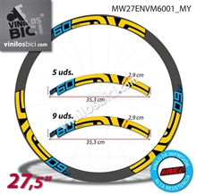 Enve M60 Forty,  vinilos adhesivos, pegatinas llantas 27,5"