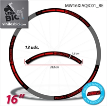 Xiaomi Qicycle, pegatinas vinilo adhesivo llantas 16"