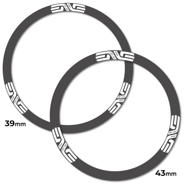 Enve SES 3.4 Disc Carbon Perfil 39+43 mm Pegatinas en vinilo adhesivo Llanta Carretera (2)