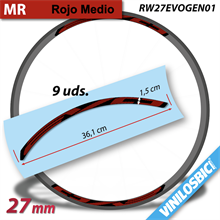 Evo, pegatinas vinilo adhesivo llantas perfil 27mm