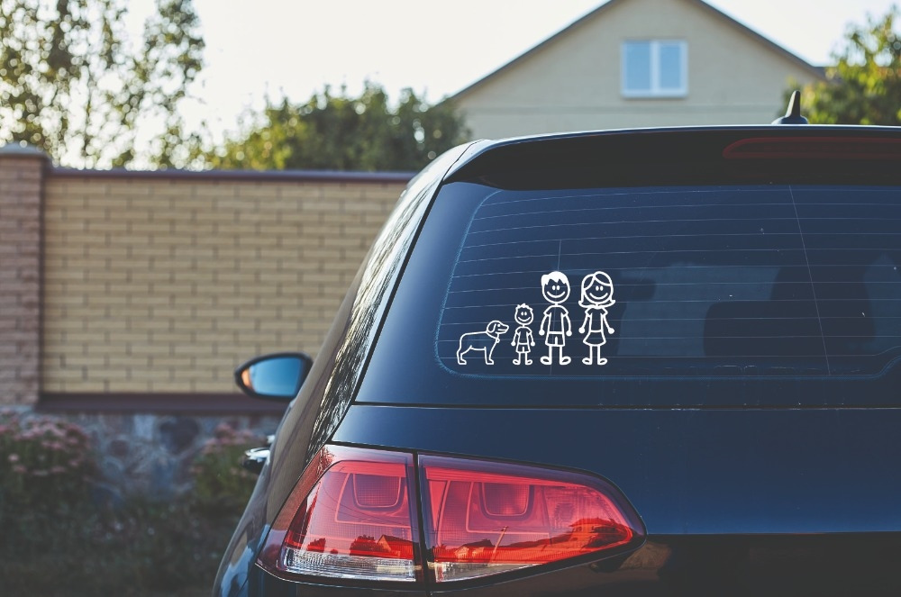 Familia feliz a bordo pegatinas en vinilo adhesivo coche