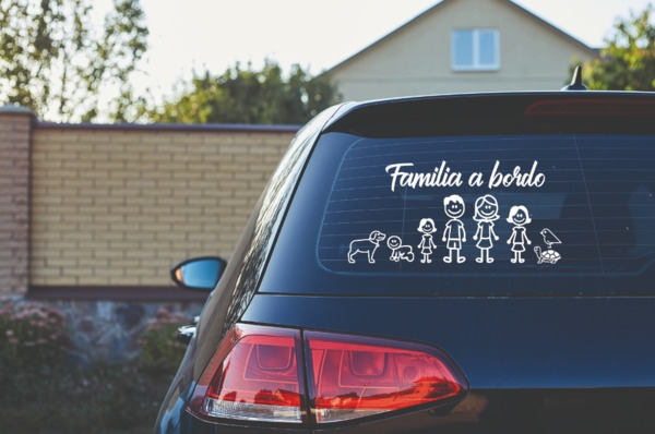 Familia feliz a bordo pegatinas en vinilo adhesivo coche (2)