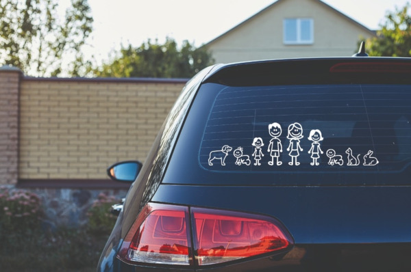 Familia feliz a bordo pegatinas en vinilo adhesivo coche (5)