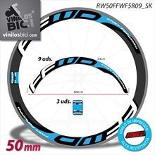 FastForward F5R 50mm pegatinas vinilo adhesivo (Fondo negro)