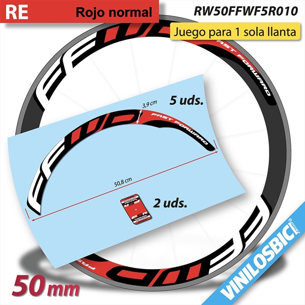 FastForward F5R 50mm pegatinas vinilo adhesivo (Fondo negro)