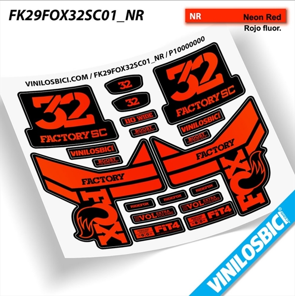 Fox 32 Factory SC Step Cast 2019 Pegatinas vinilo adhesivo horquilla (12)