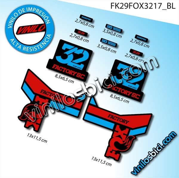 Fox 32 Factory SC Step Cast 2019 Pegatinas vinilo adhesivo horquilla (25)