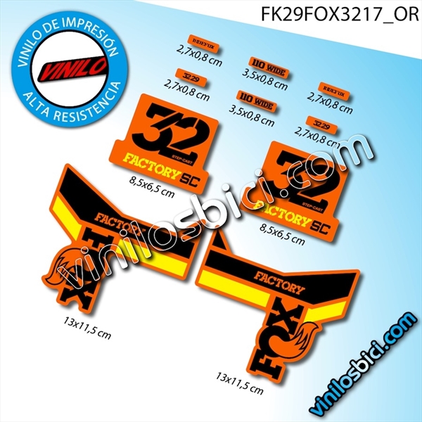 Fox 32 Factory SC Step Cast 2019 Pegatinas vinilo adhesivo horquilla (35)