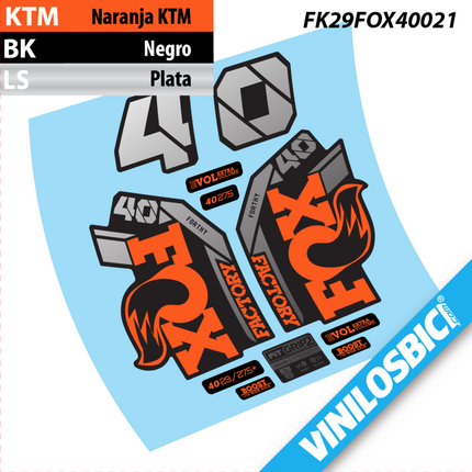 ▷Pegatinas horquilla Fox 40 Factory 2021
