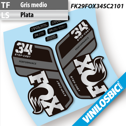 ▷Pegatinas horquilla Fox 34 Performance Step Cast 2021