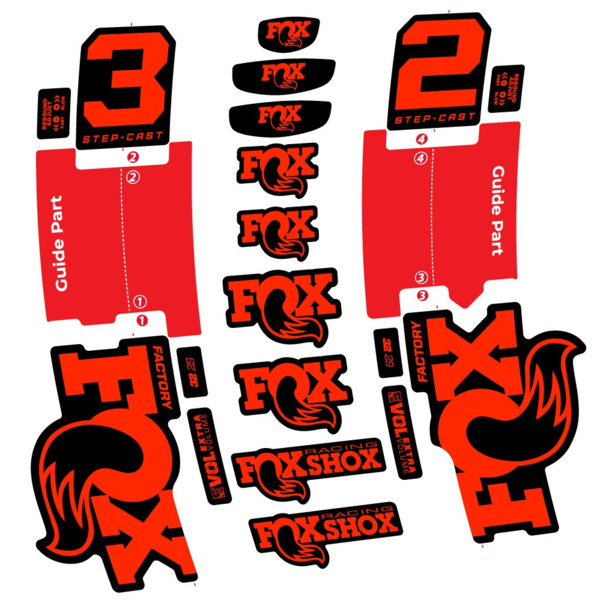 Fox 32 Step-Cast Factory 2 2025 Pegatinas en vinilo adhesivo Horquilla (18)