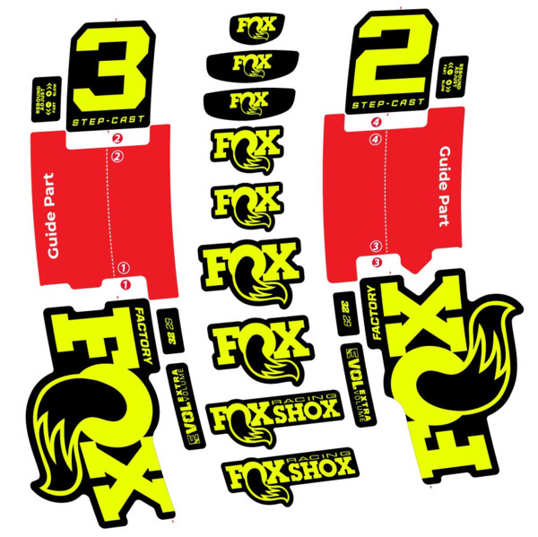 Fox 32 Step-Cast Factory 3 2025 Pegatinas en vinilo adhesivo Horquilla (2)