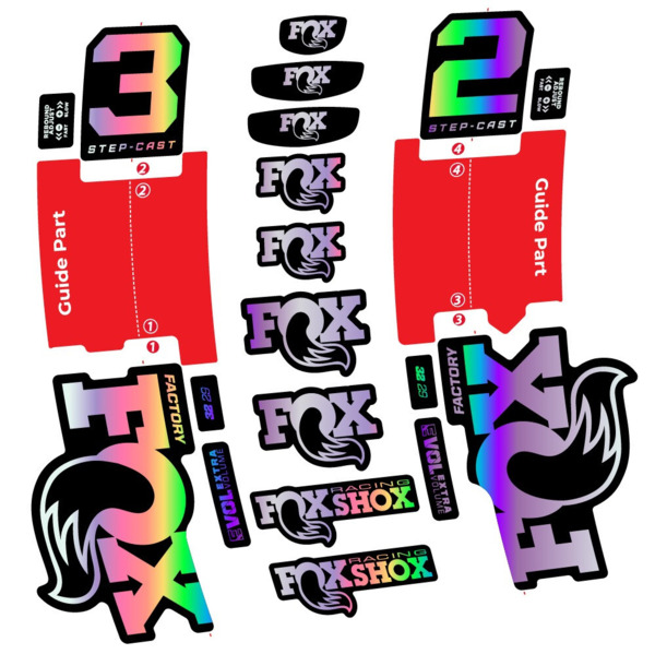 Fox 32 Step-Cast Factory 3 2025 Pegatinas en vinilo adhesivo Horquilla (8)
