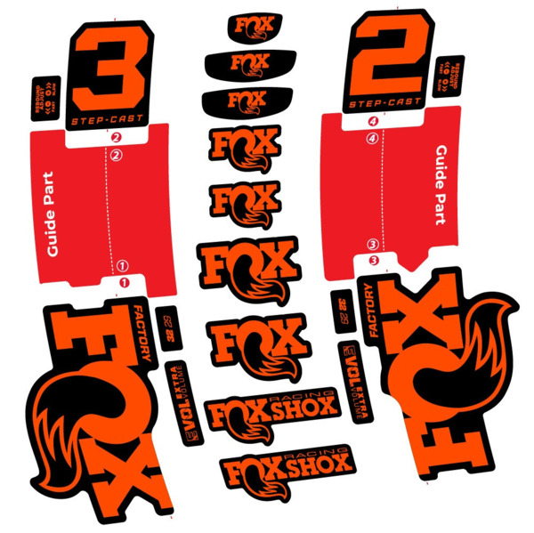 Fox 32 Step-Cast Factory 3 2025 Pegatinas en vinilo adhesivo Horquilla (10)