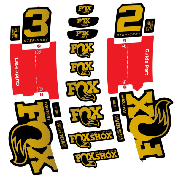 Fox 32 Step-Cast Factory 3 2025 Pegatinas en vinilo adhesivo Horquilla (13)
