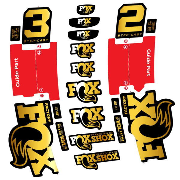 Fox 32 Step-Cast Factory 3 2025 Pegatinas en vinilo adhesivo Horquilla (14)