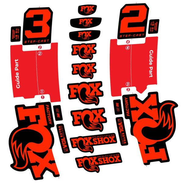 Fox 32 Step-Cast Factory 3 2025 Pegatinas en vinilo adhesivo Horquilla (18)