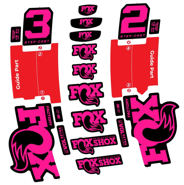 Fox 32 Step-Cast Factory 3 2025 Pegatinas en vinilo adhesivo Horquilla (20)