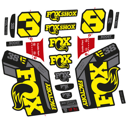Comprar pegatinas vinilo adhesivo Fox 38 E‑Bike 2021–2023 – Adhesivos precisos para horquilla MTB eléctrica – Durable y personalizable