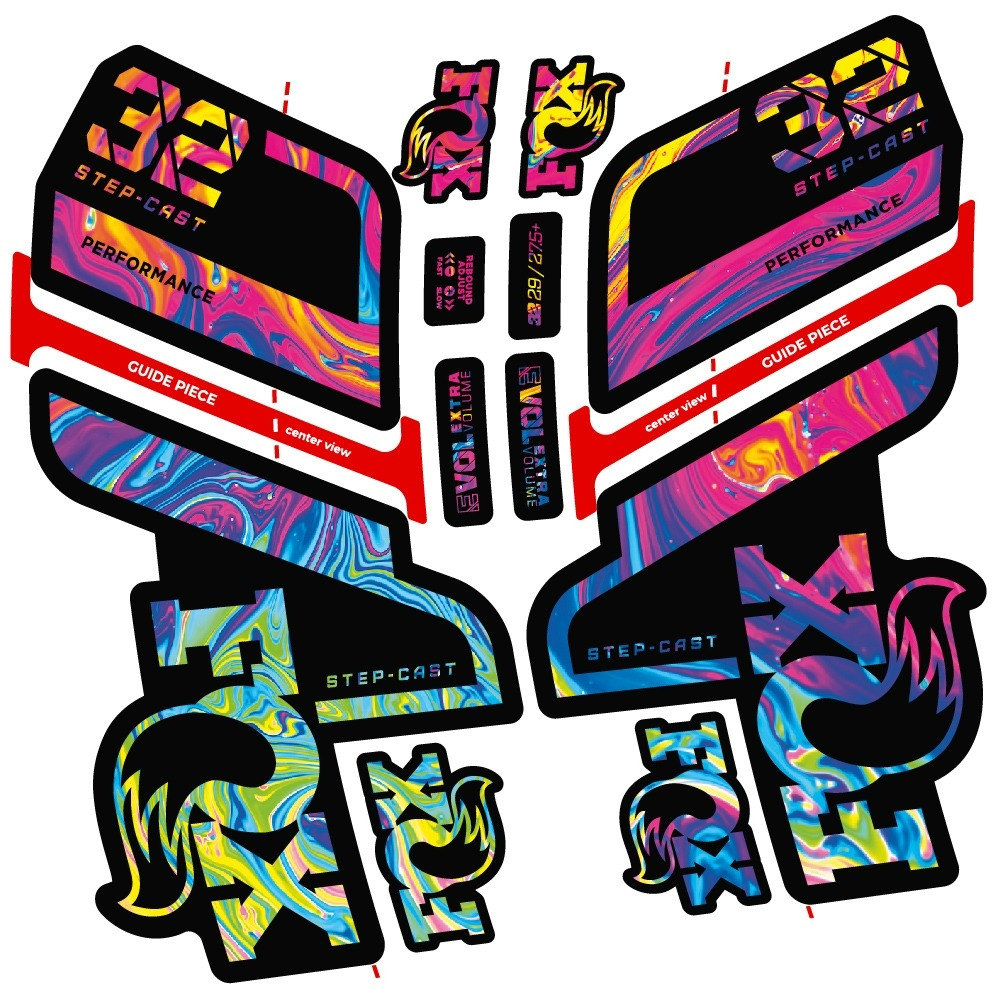 Decorazione Forcella Adesivi Per Forcella Bici Fox 32 Step Cast 2022 - Resistenti All'Acqua E UV Protezione Forcella Graffi