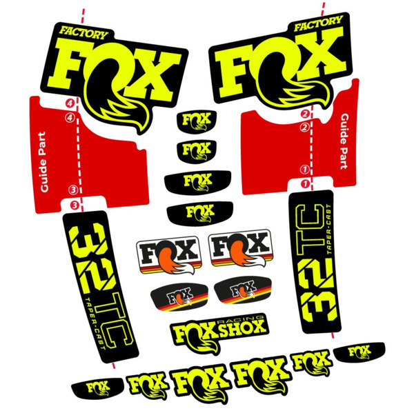 Fox 32 Taper Cast Factory Pegatinas en vinilo adhesivo Horquilla (2)