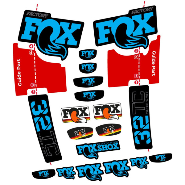 Fox 32 Taper Cast Factory Pegatinas en vinilo adhesivo Horquilla (4)
