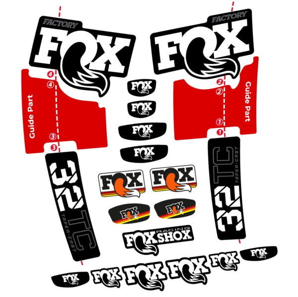 Fox 32 Taper Cast Factory Pegatinas en vinilo adhesivo Horquilla (6)