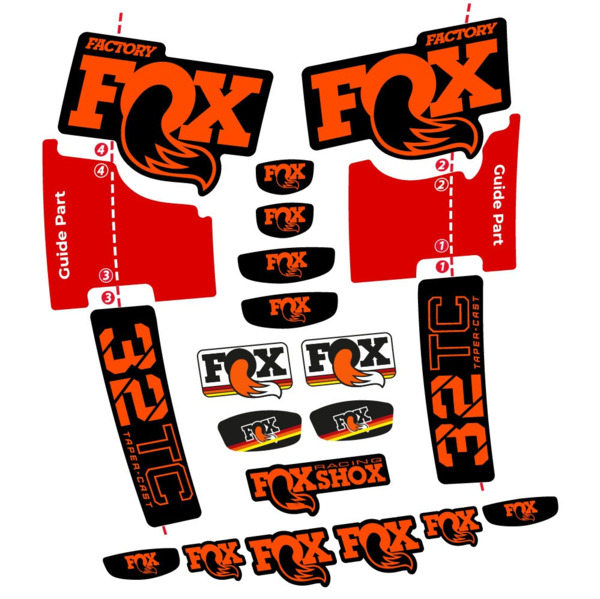 Fox 32 Taper Cast Factory Pegatinas en vinilo adhesivo Horquilla (10)