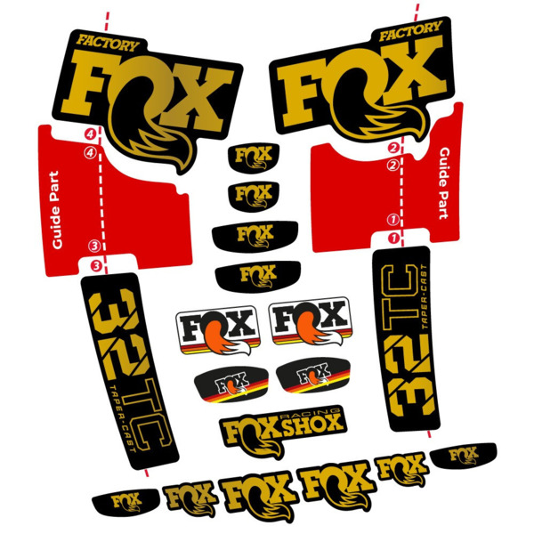 Fox 32 Taper Cast Factory Pegatinas en vinilo adhesivo Horquilla (13)