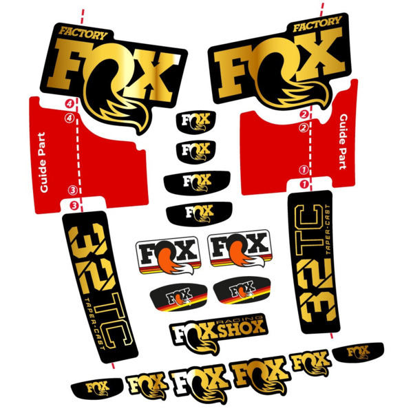 Fox 32 Taper Cast Factory Pegatinas en vinilo adhesivo Horquilla (14)