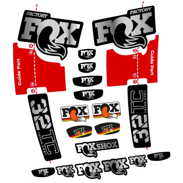 Fox 32 Taper Cast Factory Pegatinas en vinilo adhesivo Horquilla (16)