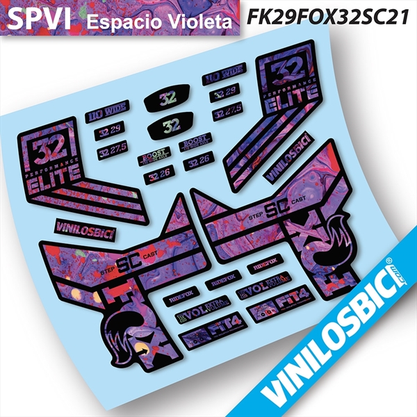 Fox 32 Vinilos adhesivos fondo espacio violeta