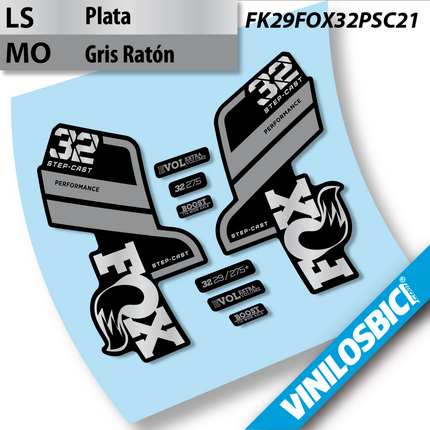 ▷Pegatinas horquilla Fox 32 Performance Step Cast 2021 2022 y 2023