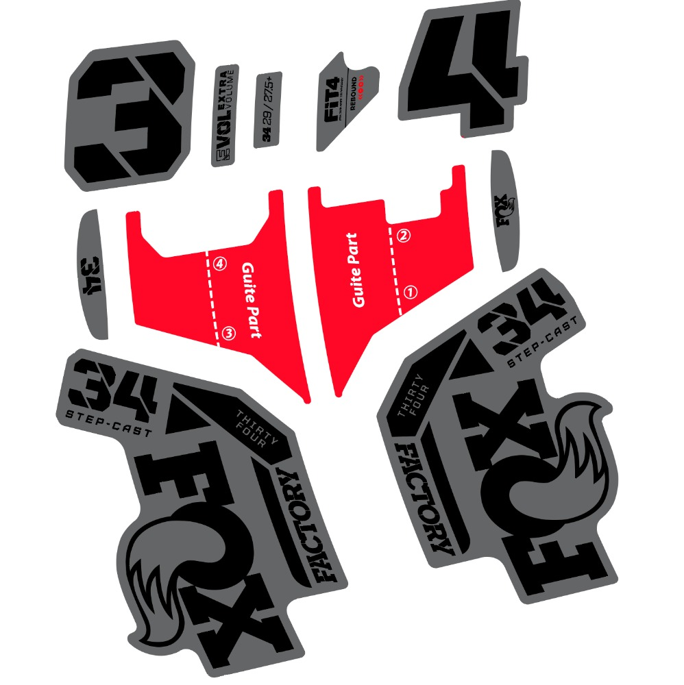 Fox 34 Factory Step Cast 2022 Pegatinas en vinilo adhesivo Horquilla (1)