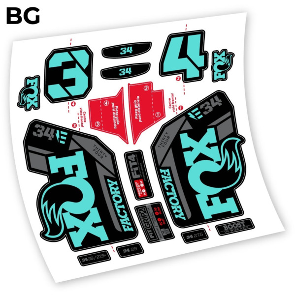 Adhesivos Fox 34 Factory E-bike 2021 Pegatinas en vinilo horquilla (2)