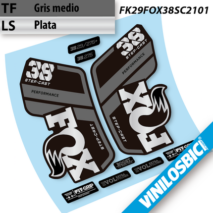 ▷Pegatinas horquilla Fox 38 Performance Step Cast 2021