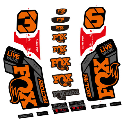 Pegatinas para Horquilla Fox 36 Factory Live Valve en vinilo adhesivo stickers graphics calcas adesivi autocollants
