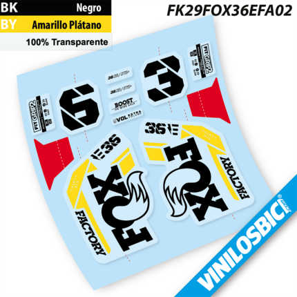 ▷Pegatinas Horquilla Fox 36 Factory E-Bike 2021
