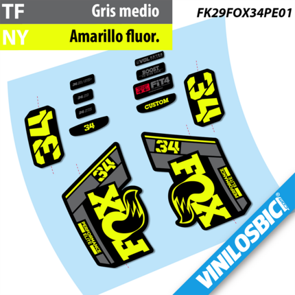 ▷Pegatinas Horquilla Fox 34 Performance Elite 2021