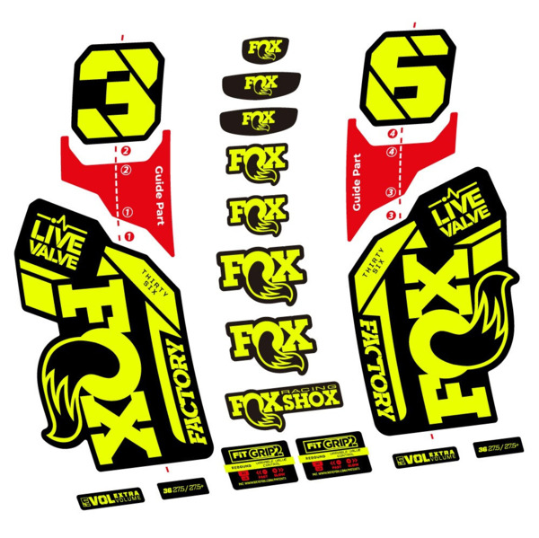 Fox 36 Factory Live Valve Pegatinas en vinilo adhesivo Horquilla (2)