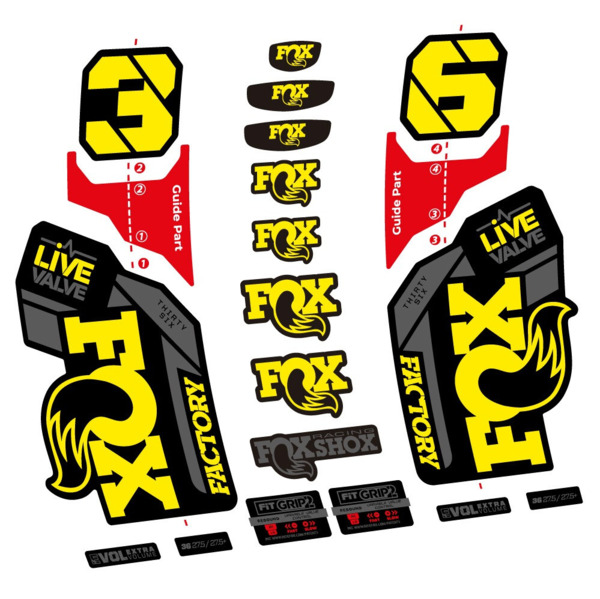 Fox 36 Factory Live Valve Pegatinas en vinilo adhesivo Horquilla (3)