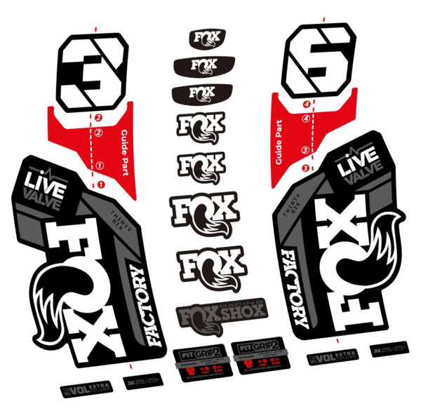 Fox 36 Factory Live Valve Pegatinas en vinilo adhesivo Horquilla (6)
