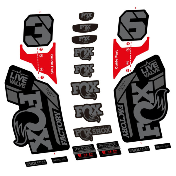 Fox 36 Factory Live Valve Pegatinas en vinilo adhesivo Horquilla (7)
