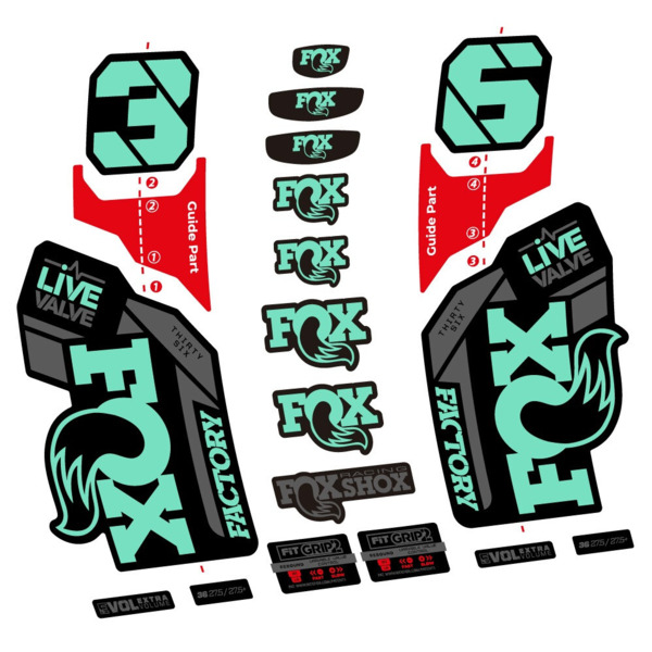Fox 36 Factory Live Valve Pegatinas en vinilo adhesivo Horquilla (9)