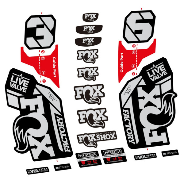 Fox 36 Factory Live Valve Pegatinas en vinilo adhesivo Horquilla (15)