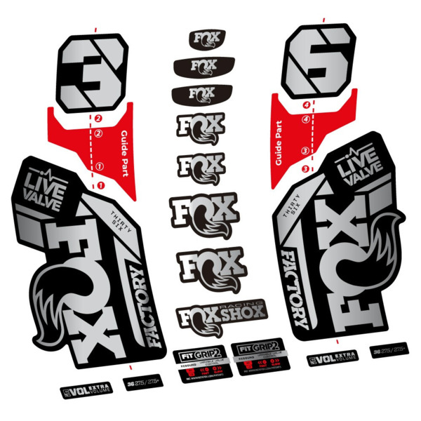 Fox 36 Factory Live Valve Pegatinas en vinilo adhesivo Horquilla (16)