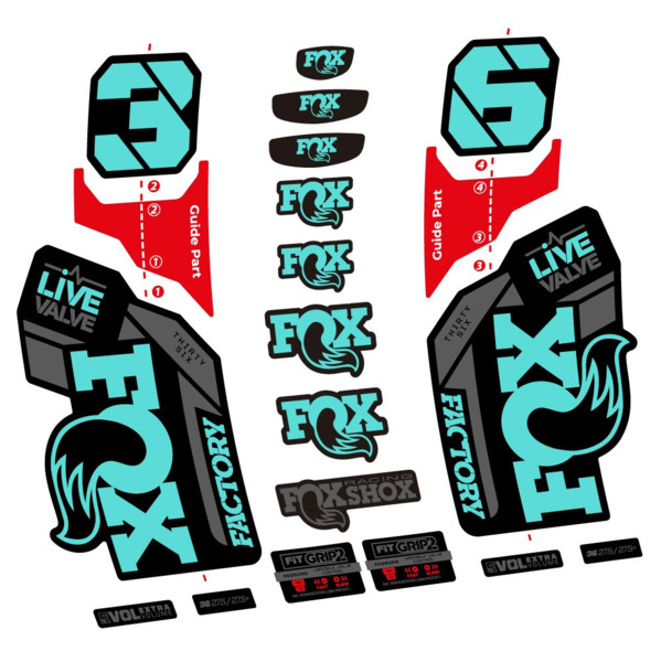Fox 36 Factory Live Valve Pegatinas en vinilo adhesivo Horquilla (22)