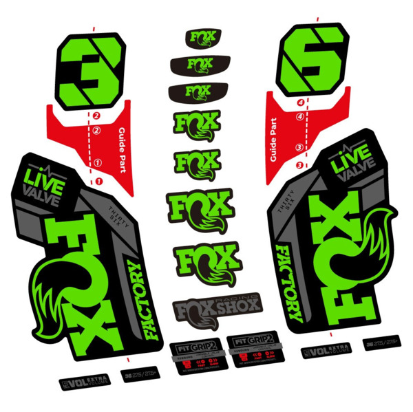 Fox 36 Factory Live Valve Pegatinas en vinilo adhesivo Horquilla (24)