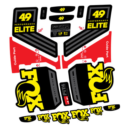 Pegatinas para Horquilla Fox 49 Performance Elite 2019 en vinilo adhesivo stickers graphics calcas adesivi autocollants