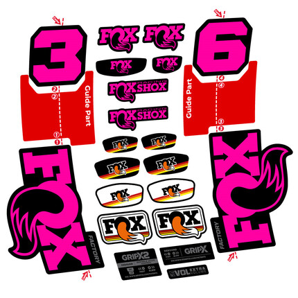 Pegatinas para Horquilla FOX 36 Factory en vinilo adhesivo stickers graphics calcas adesivi autocollants